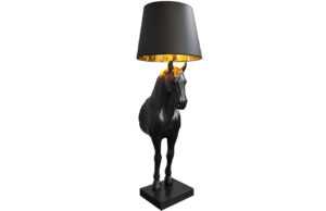 Moebel Living Černá stojací lampa Forster 130 cm