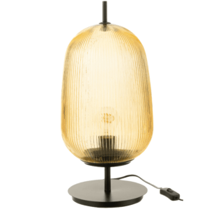 Žlutá skleněná stolní lampa J-line Palme