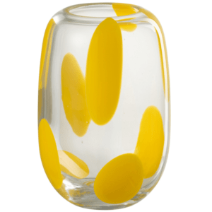 Žlutá skleněná váza J-line Spune 16 cm