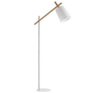 Bílá bavlněná stojací lampa Kave Home Kosta 166 cm