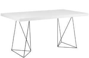 Bílý pracovní stůl TEMAHOME Multi 180 x 90 cm s černou podnoží