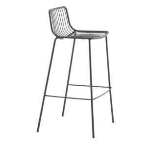 Pedrali Antracitově šedá kovová barová židle Nolita 3658 75 cm