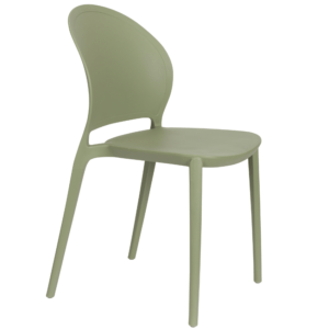 White Label Zelená plastová zahradní židle WLL SJOERD