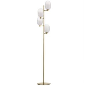 Bílo-zlatá skleněná stojací lampa Nova Luce Balor 165 cm