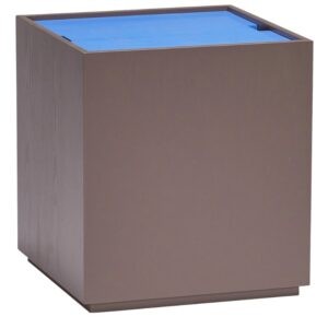 Hnědo-modrý dřevěný úložný box Hübsch Vault 40 x 40 cm