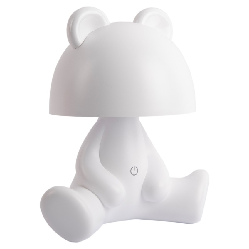 Time for home Bílá plastová dětská LED lampa Teddy 27 cm