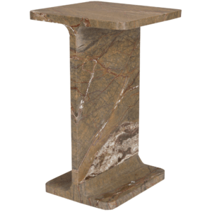 Hnědý mramorový odkládací stolek DUTCHBONE SATPURA 31 x 31 cm