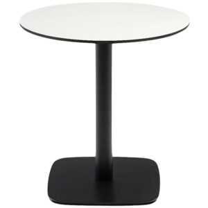 Bílý bistro stolek Kave Home Dina 68 cm s černou podnoží