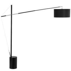 Černá kovová stojací lampa Nova Luce Traccia 165 cm