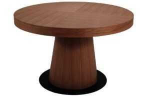 Tmavě hnědý dubový rozkládací jídelní stůl MICADONI Neve 120/220 x 120 cm