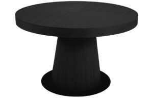 Černý dubový rozkládací jídelní stůl MICADONI Neve 130/230 x 130 cm