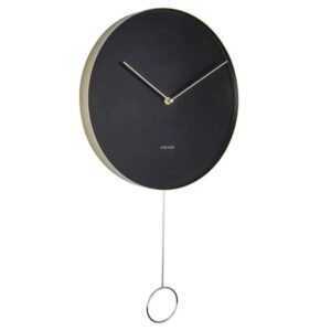 Present time Černé nástěnné hodiny Gaphir 34 cm s kyvadlem