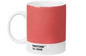 Korálově červený porcelánový hrnek Pantone Living Coral 16-1546 375 ml