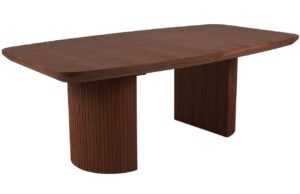 Hnědý dubový rozkládací jídelní stůl MICADONI Mana 200/300 x 110 cm