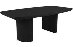 Černý dubový rozkládací jídelní stůl MICADONI Mana 200/300 x 110 cm
