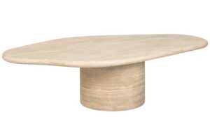 Béžový kamenný konferenční stolek Richmond Fictus 130 x 80 cm