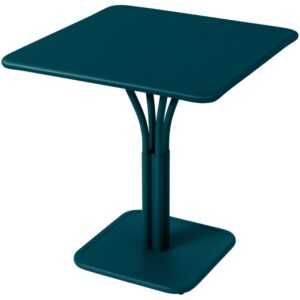 Modrý kovový stůl Fermob Luxembourg Pedestal 71 x 71 cm