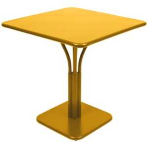 Žlutý kovový stůl Fermob Luxembourg Pedestal 71 x 71 cm