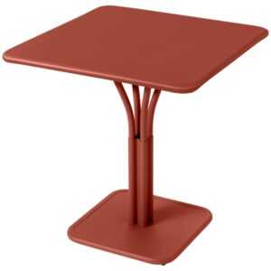 Zemitě červený kovový stůl Fermob Luxembourg Pedestal 71 x 71 cm