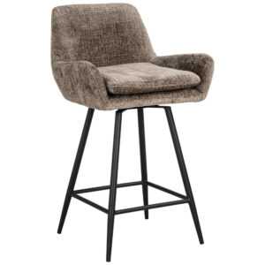 Hnědá čalouněná otočná barová židle Richmond Linsey 68 cm