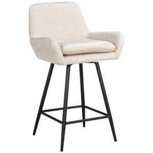 Béžová čalouněná otočná barová židle Richmond Linsey 68 cm
