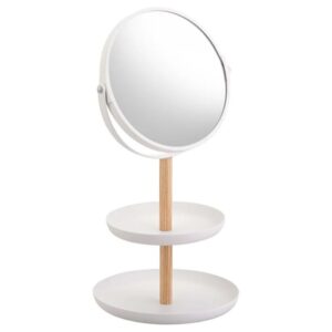 Bílé kovové kosmetické zrcadlo Yamazaki Tosca 33 cm
