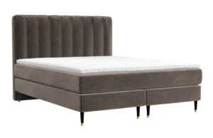 Maison de Rêve Hnědá sametová postel boxspring KOBBE 180 x 200 cm