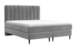 Maison de Rêve Šedá sametová postel boxspring KOBBE 180 x 200 cm